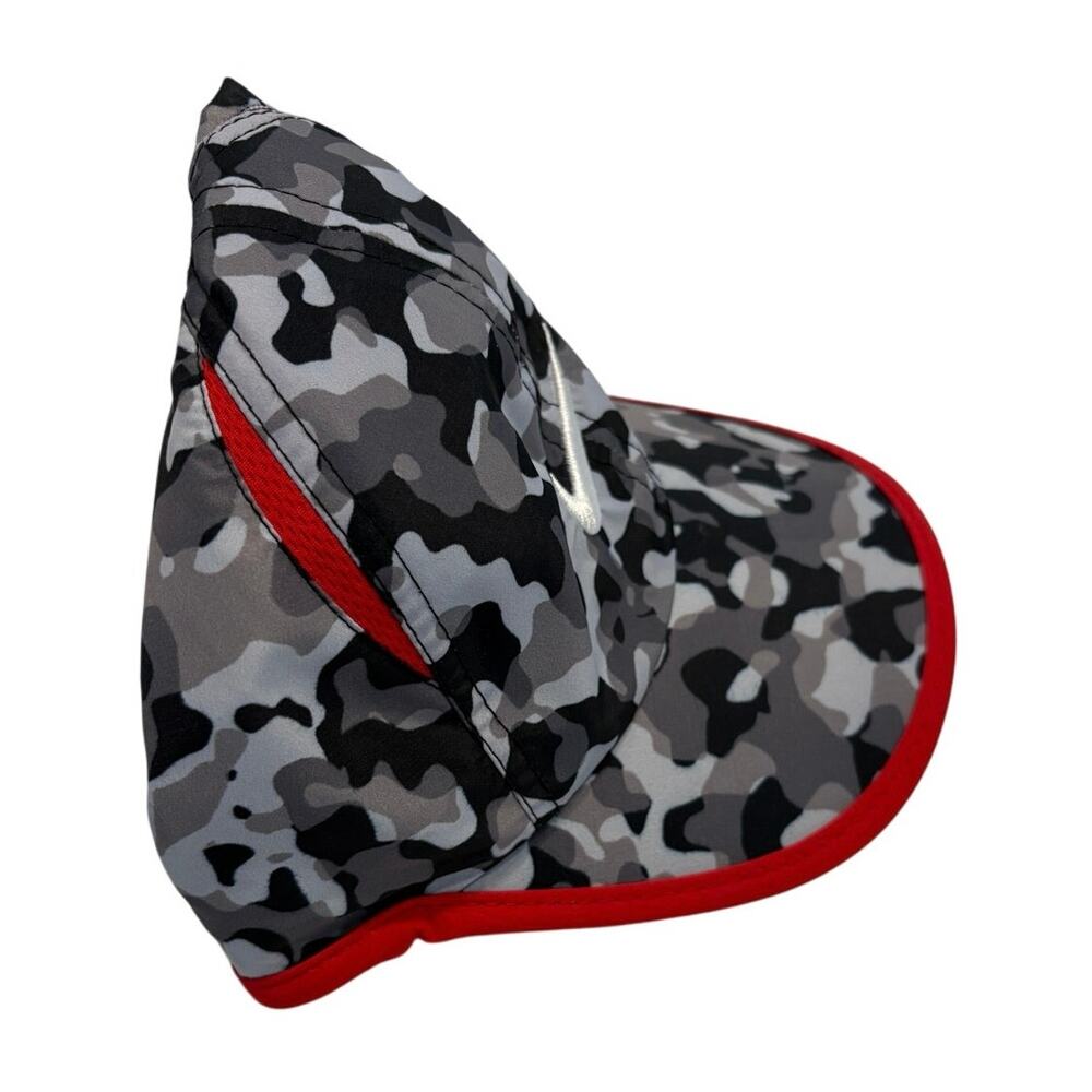 Nike Dri-Fit Hat Boys Gray Black Red Camo Running Swoosh Lightweight Kids Cap - Picture 11 of 13